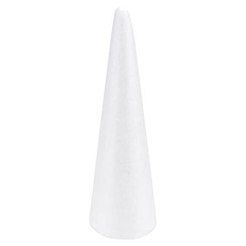 Tofficu 30cm Foam Cones for Crafts, White Polystyrene Christmas Tree Foam Cones Craft Supplies, Trees for Crafts for DIY Home Craft Project, Christmas Trees