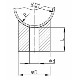 Design61 10x Saddle Spacers Washers L 4 mm x Diameter 25/8.2 mm M8 Round HD Polyethylene