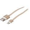 Nippon Labs USB-LI-6-GL 6 ft Gold Aluminum MFI-Certified Lightning Flat