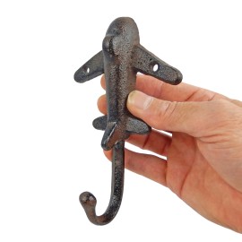 Unbranded Cast Iron Airplane Wall Hook  Key Towel Coat Hanger Aviation Decor Brown 6 inch