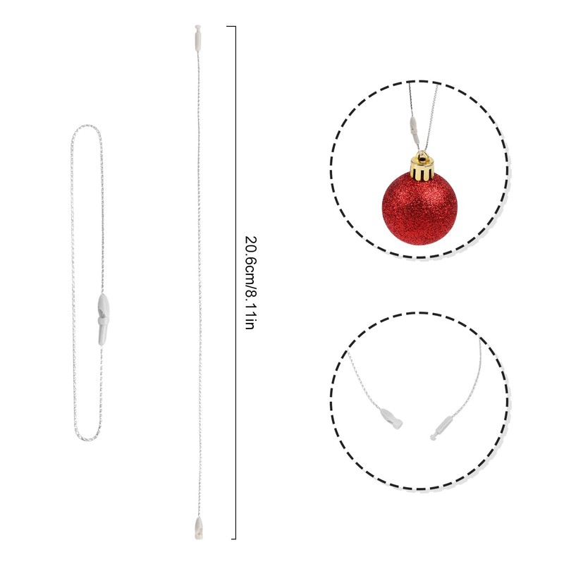 VEYLIN 100 Pcs 20cm Christmas Ornament Hanger String, Rope Ornament