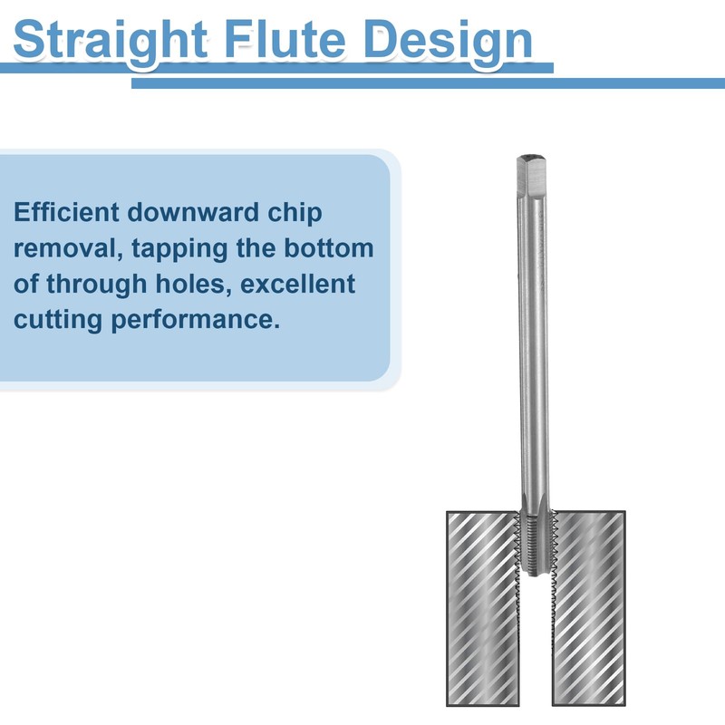 sourcing map Straight Flute Thread Tap, G1/8-28 Screw Threading Tapping