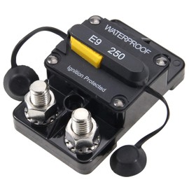 ZOOKOTO 12-48V DC 250A Surface Mount Circuit Breaker with Manual Reset Waterproof 250Amp (No Manual Button Disconnect)