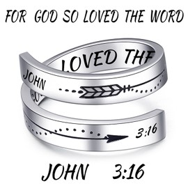 XOYOYZU Thumb Ring Inspirational Jewelry Stainless Steel Rings for Women Adjustable Personality Encouragement Gift for Her 316