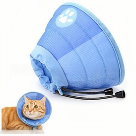 Collar Recuperación Transpirable Plegable Suave para Gatos S | Suave y transpirable, previene lamido y heridas. Para gatos y perros pequeños. Fácil aj