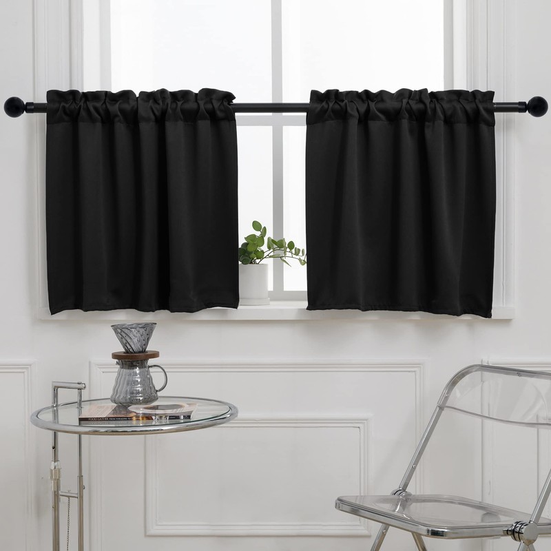 Pickluc 24 Inch Long Tier Curtains for Small Window Treatment,