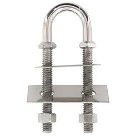 NovelBee 2-Pack of Stainless Steel Bow Stern Eye Tie Down U Bolt with Nuts and Washers,Stock Dia.1/3" (Length: 4")
