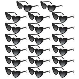 Bouiexye 20 Pack Black Heart Sunglasses Bachelorette Vintage Heart Shaped Glasses for Wedding Bridesmaid Party Favor Accessories