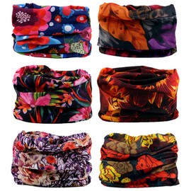 KINGREE Headband Neck Gaiter Head Wrap Headwear Face Mask Magic Scarf Bandana for Men and Women