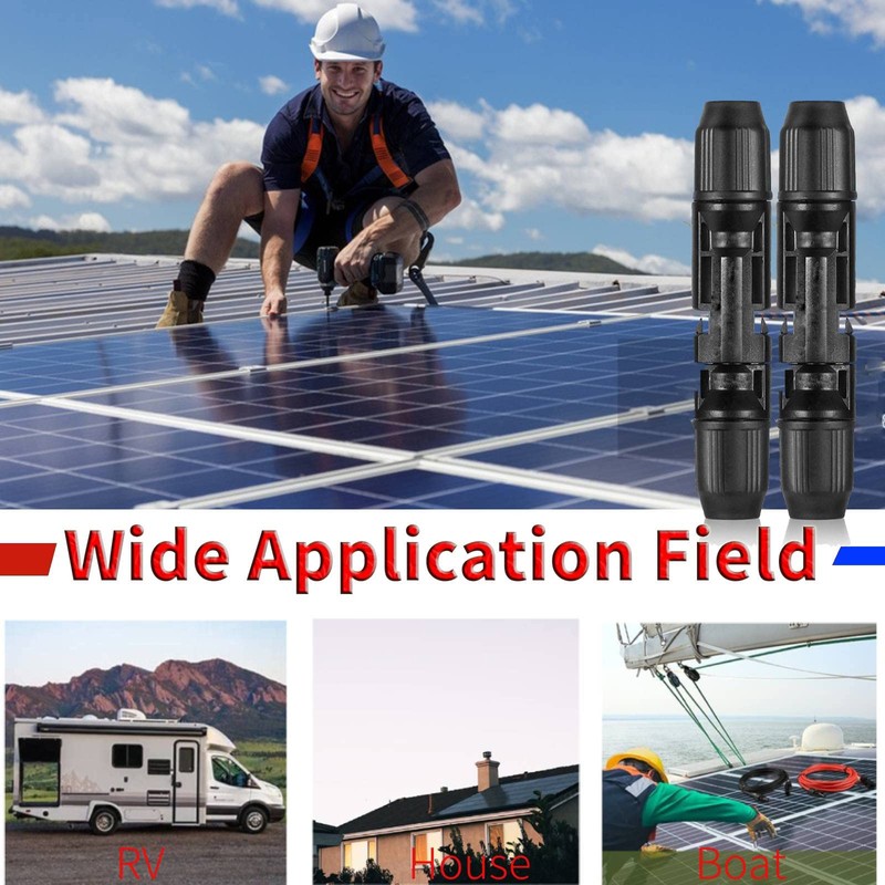 QeeHeng Solar Panel Connector, 6 Pairs Male/Female Solar Connector, IP67