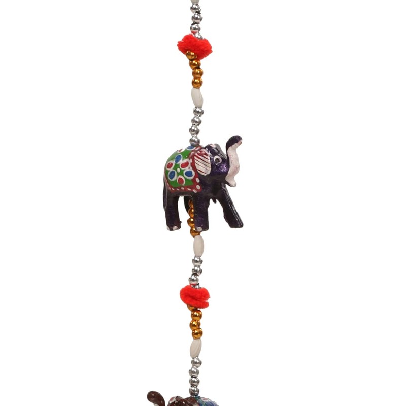 Zap impex Home Decor 10 Hand Painted Rajasthani Elephants with