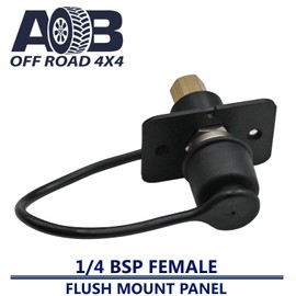 Flush Mount Air Fitting Straight 1/4'' BSP Female compressor tyre inflation tank deflate Black Cap