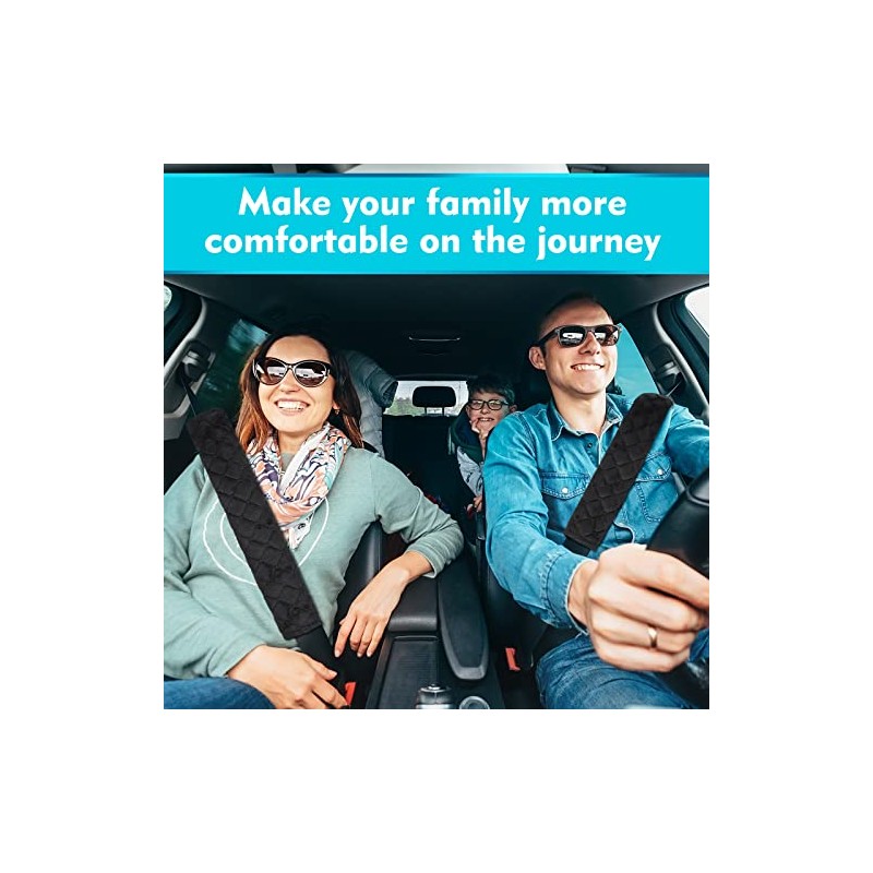 Tatuo 4 Pack Extra Long Seat Belt Cover for Comfort