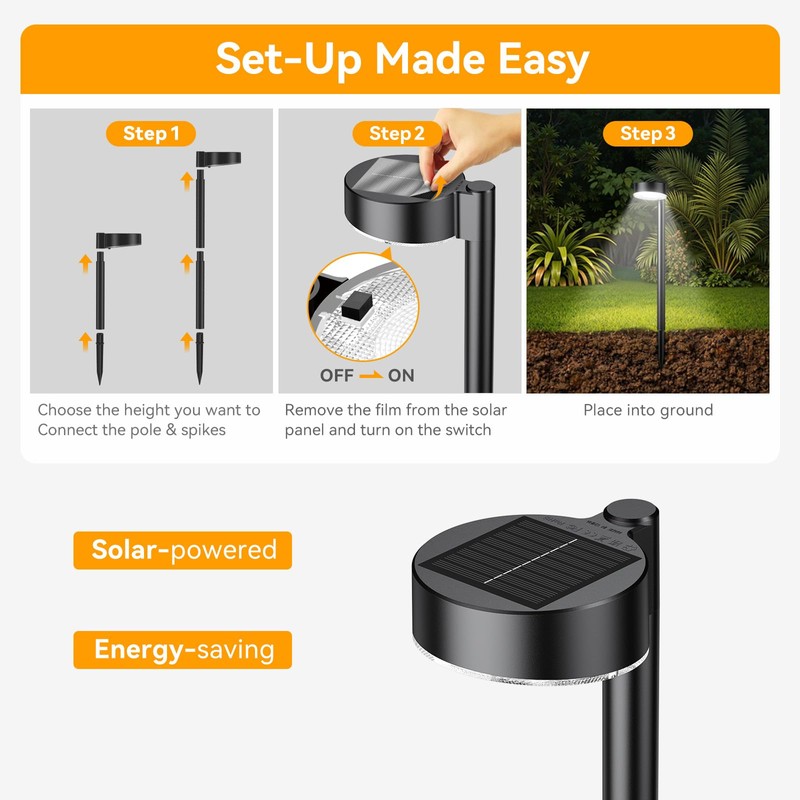 Ahaorigin 12 Pack Solar Pathway Lights Outdoor, 12 Brighter LED