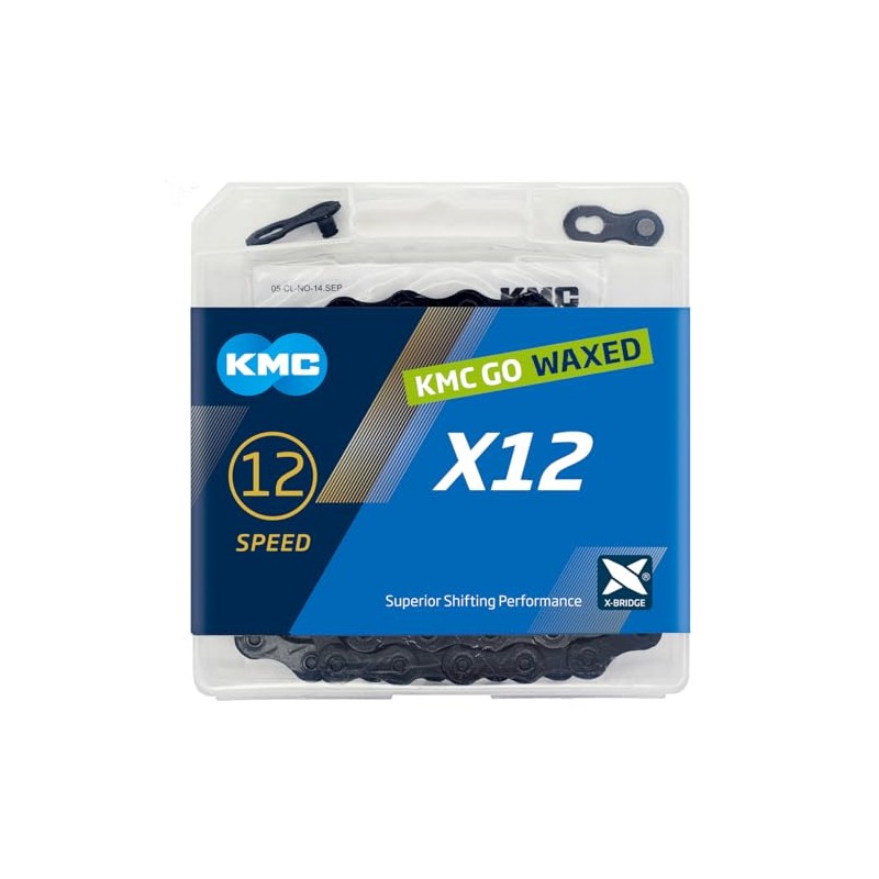 KMC X12 Waxed 12 Speed Chain, BlackTech, 126 Link