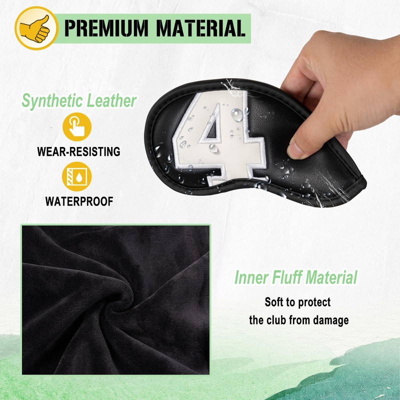 Golf Iron Club Head Cover 10pcs/set 4-9,P,A,S,X Magictape Colorful Big