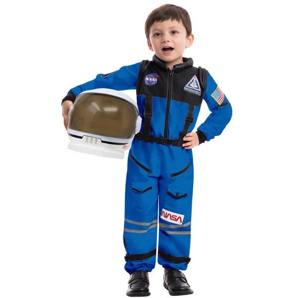 Spooktacular Creations Blue Astronaut Costume with Helmet, Space Suit for