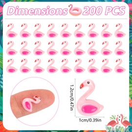 EVERMARKET 200 PCS Tiny Resin Flamingos for Crafts Mini Flamingo Dollhouse Miniatures Mini Animals for Car Fairy Garden Micro Landscaping Plant Nail Decoration (Small Flamingo)