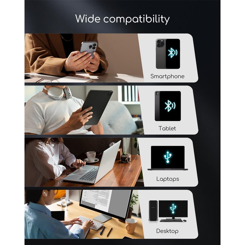 Portable Printers Wireless for Travel, Inkless Thermal Printer, Small Bluetooth
