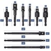 Bates- Impact Socket Adapter Set, 9 pcs, Rotatable Socket Adapter,