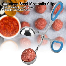 Meat Baller, Stainless Steel Meatball Scoop Maker Non-sticky Meatballs Rice Balls Clip Maker Kitchen Tool (blue)