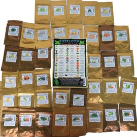 Heirloom Vegetable and Fruit Seeds 38 Varieties(Over 8,000 Seeds) Plus Liqui-Dirt Nano Powder All-Purpose Complete Plant Food Combo Pack - for Indoor or Outdoor Use (Makes Over 50 gallons)