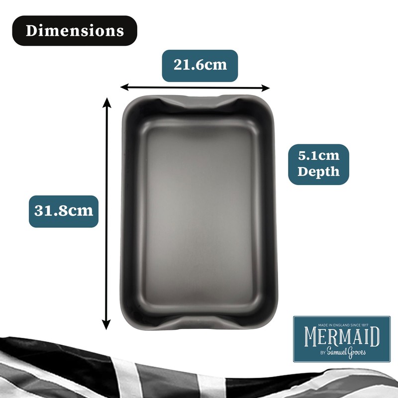 Mermaid Hard Anodised 12" Roasting Dish with Integral Handles -