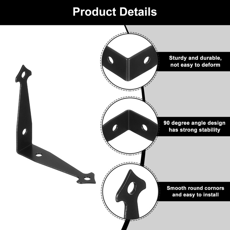 sourcing map 2Pcs Decorative Corner Brackets, 2.4" x 2.4" x
