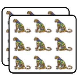 Jaguar Animal Doodle Waves Pattern Art Decor 2" Each Sticker for Scrapbooking, Calendars, Arts, Kids DIY Crafts, Album, Bullet Journals 18 Pack