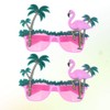 2PCS flamingo party eyeglasses hawaiian party eyewear trendy sunglasses hawaiian