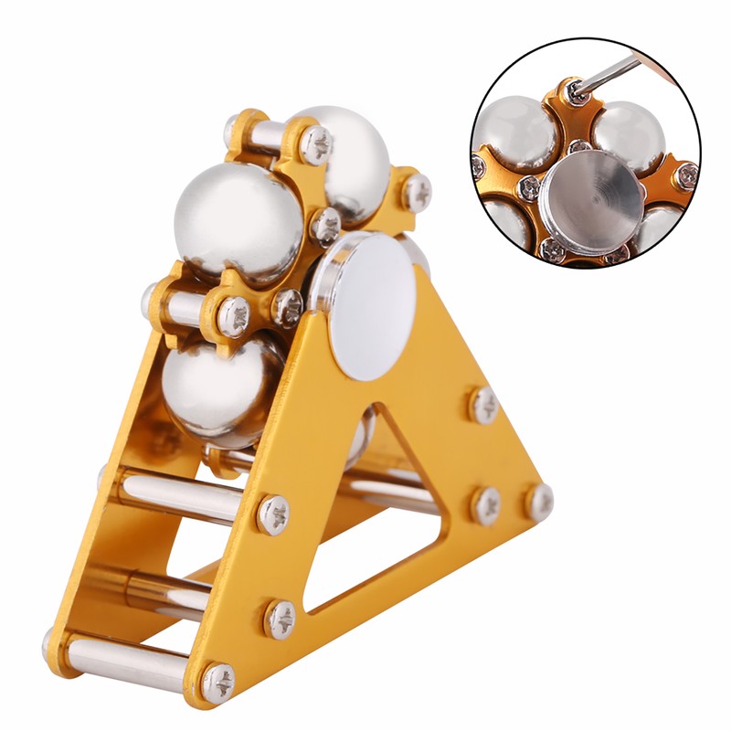 Yellow Aluminum Alloy Wheel Gyro with Tripod Stress Relief Hand
