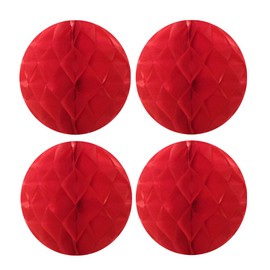 Wrapables Tissue Honeycomb Ball Party Decorations for Weddings, Birthday Parties, Baby Showers and Nursery Decor (Set of 4), 8", Red