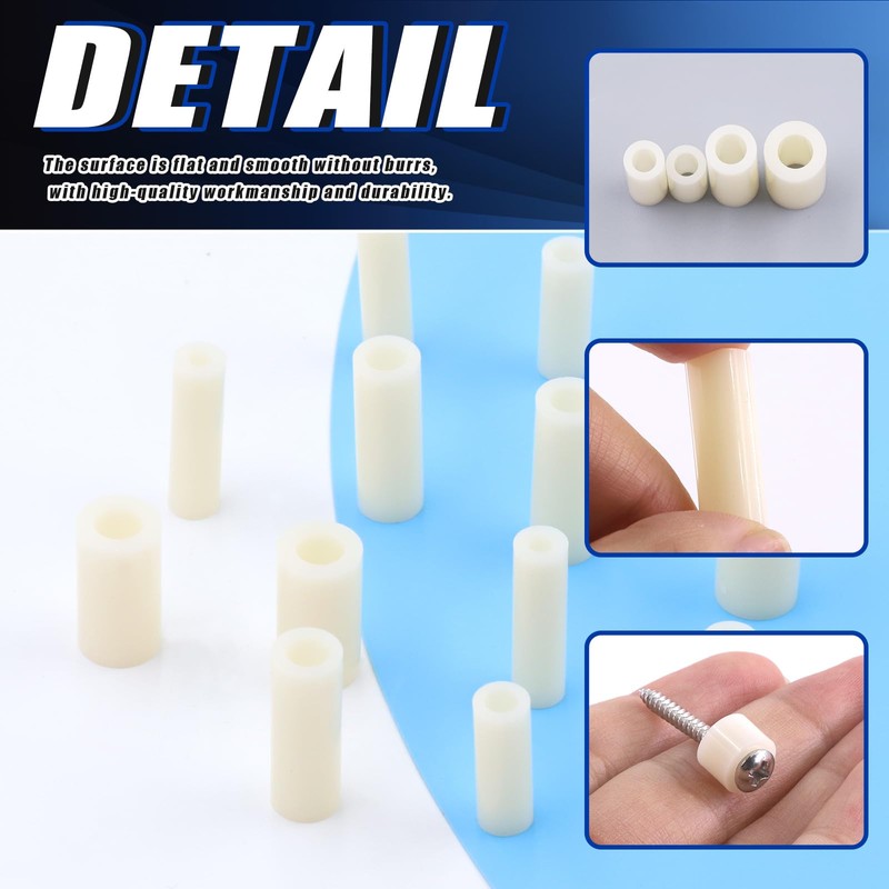 Glarks 270 Pcs Round Nylon Spacer Assortment Kit for M3