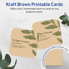 Avery Printable Square Rounded Corner Business Cards with Sure Feed Technology, 2-1/2" x 2-1/2", Kraft Brown Cardstock, Print-to-the-Edge, Laser/Inkjet, 450 Total
