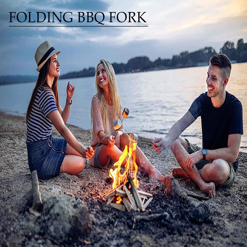 5 Pcs Marshmallow Toasting Kit, Extendable Stainless Steel Smores Kit