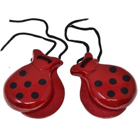 red Adult Castanets 2 Pairs of Castanets Red Castanets Spanish Castanets Polka Dot Color Traditional Spanish Colors Spain Souvenir Gift Hand Percussion