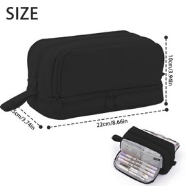 SSKHE Large Capacity Pencil Case for Girls and Boys Secondary School with 4 Compartments Pencil Case Special Pencil Case Pencil Case for School & Office, black, Fashion