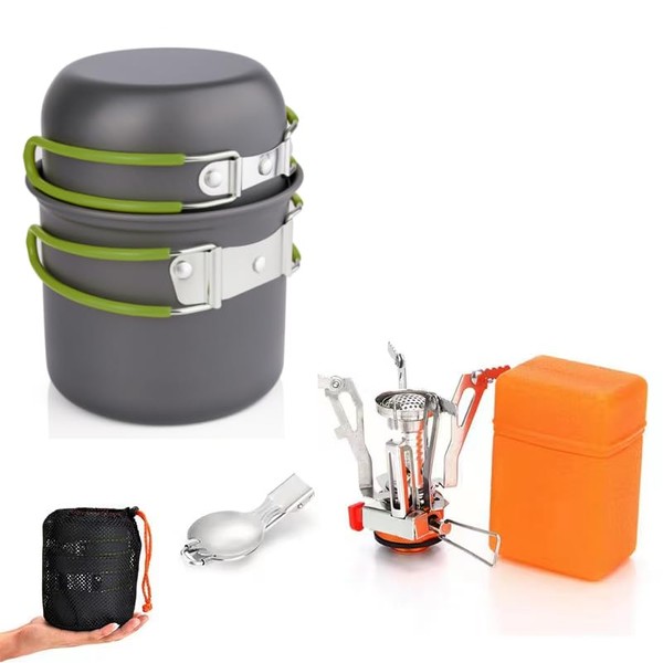 Gurukim 6pcs Camping Cookware Set, Camping Pot and Pan Set