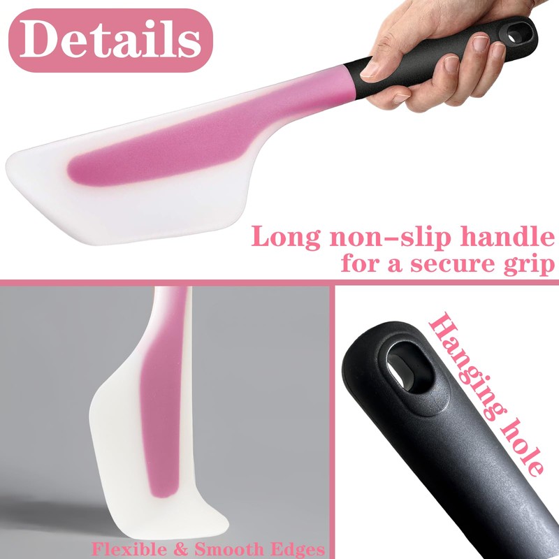Bigwinyep Omelette Spatula, Silicone Spatula Flip and Fold Omelette Turner