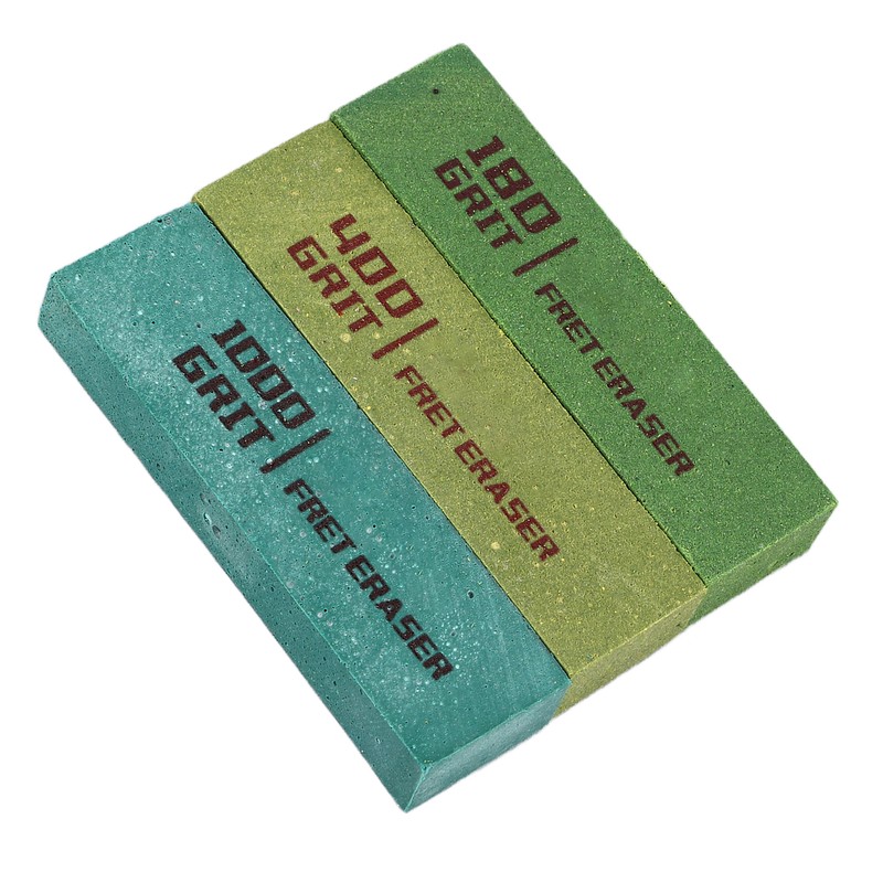 3PCS Guitar Fret Erasers Fret String Polishing Abrasive Rubber Blocks