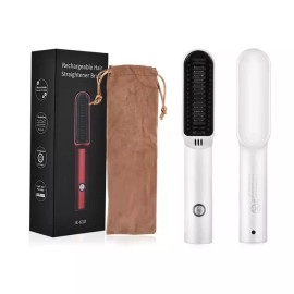 Hair Straightener USB Rechargeble Portable Hair Straightener Brush Hot Comb