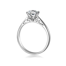 Uloveido JZ048 925 Sterling Silver Wedding Engagement Promise Ring for Women 1.5 g, crystal, Crystal,