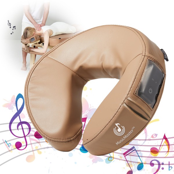 Music Master Crescent Round High Fidelity Sound Face Cradle Cushion- Bluetooth Massage Pillow-Music Headrest sp aMusical Neck Support for Massage Tables, Otter