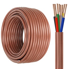 YDDECW Thermostat Wire - 18/8 50FT Solid Copper 18 Gauge 5 Conductor Power Circuit Cable for Heating & air Conditioning Equipment, doorbells and Other Indoor/Outdoor Low Voltage Applications Use