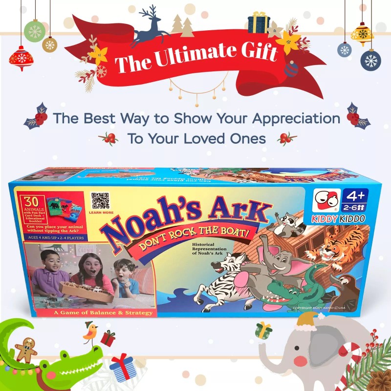Kiddy Kiddo Noah's Ark Board Game, Educational Strategy Balancing Game