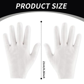 32 Pcs Cotton Gloves, 16 Pairs Soft Cotton Gloves for Dry Hand Moisturizing, Safety Work Gloves, Stretchable Lining Glove, Checking Gloves, Serving Gloves Moisturizing Gloves for Hand Spa (White)