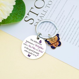 FAFQBING Inspirational Gifts for Women Men Retirement Keychain for Coworker Farewell Gift for Employee Leaving Gifts for Female Friends Motivational Keychain for Birthday Christmas Gift Ideas