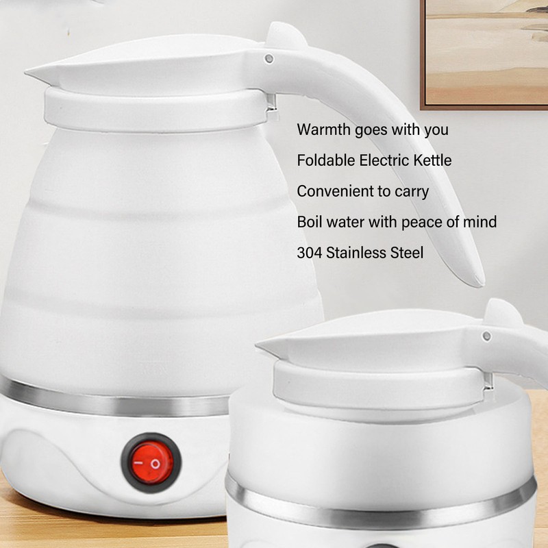 Mini Folding Kettle Stainless Steel Portable Water Kettle One Button