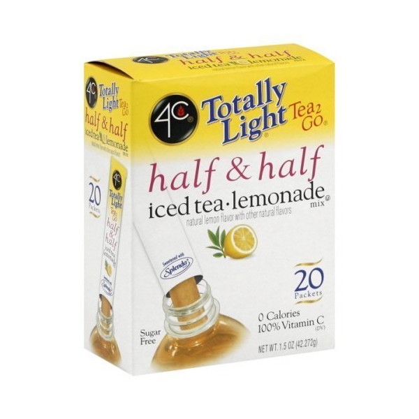 4C Totally Light 2 Go Half & Half Iced Tea Lemonade Mix 20 ct (6 Pack)