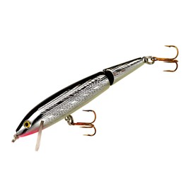 Rebel Lures J1001 Jointed Minnow Fishing Lure- Silver/Black - 3 1/2"